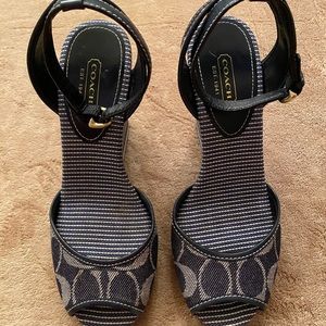 Coach Signature Denim Wedges